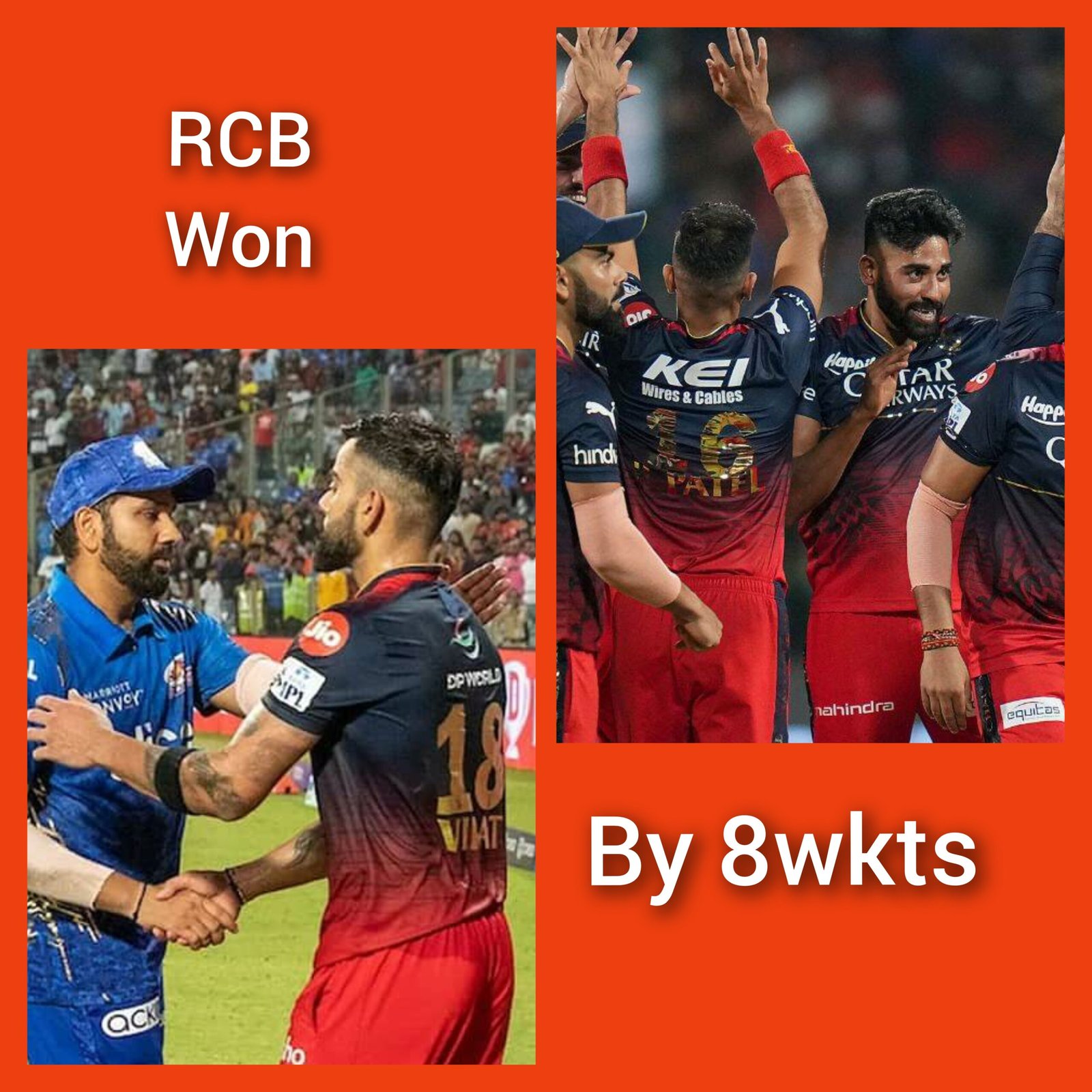 MI vs RCB: RCB won by 8 wkts