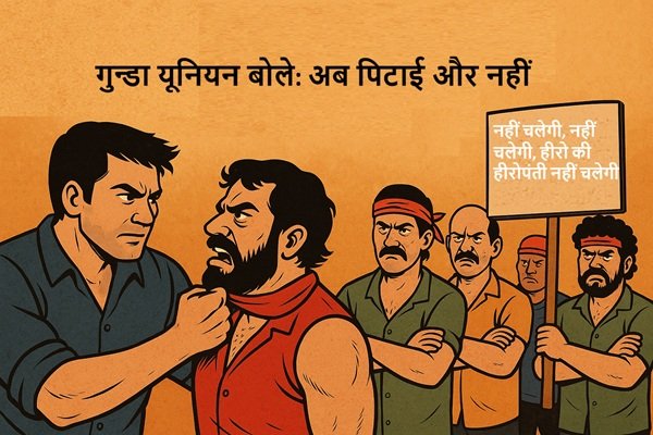 "गुंडा यूनियन स्ट्राइक पर: क्योंकि हीरो ने फिर से कई गुंडों की धुलाई कर दी"
