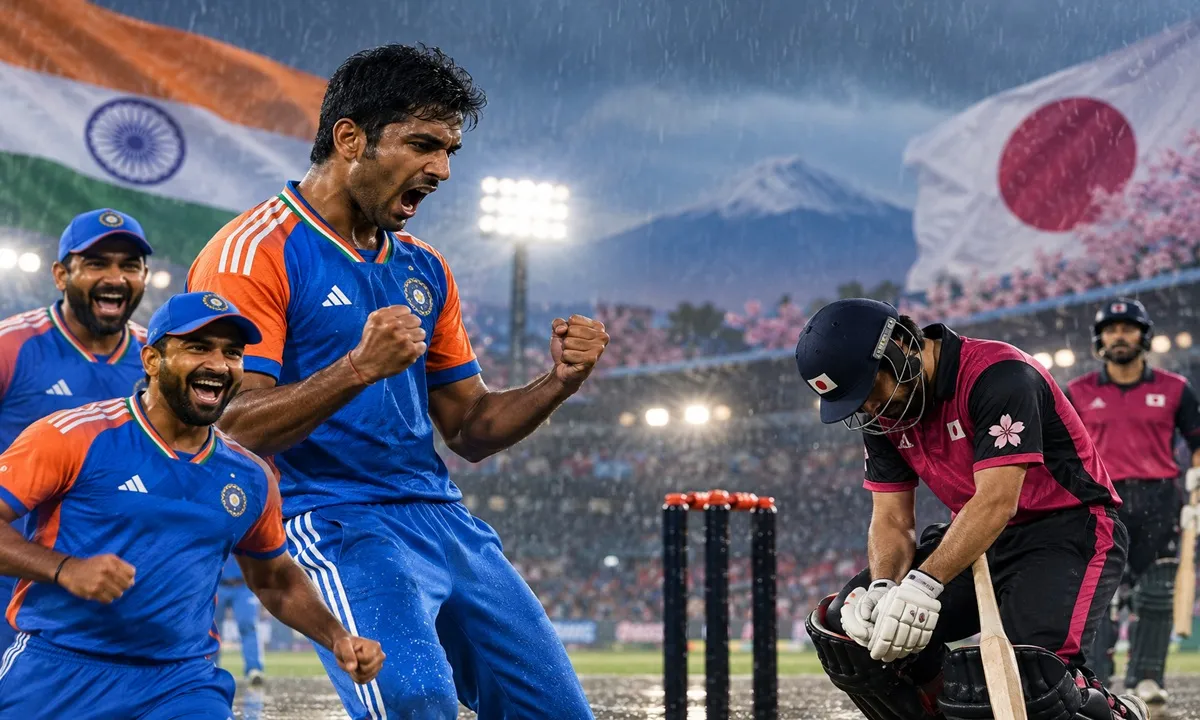 India Survive Japan Scare in Rain-Shortened 5-Over Thriller